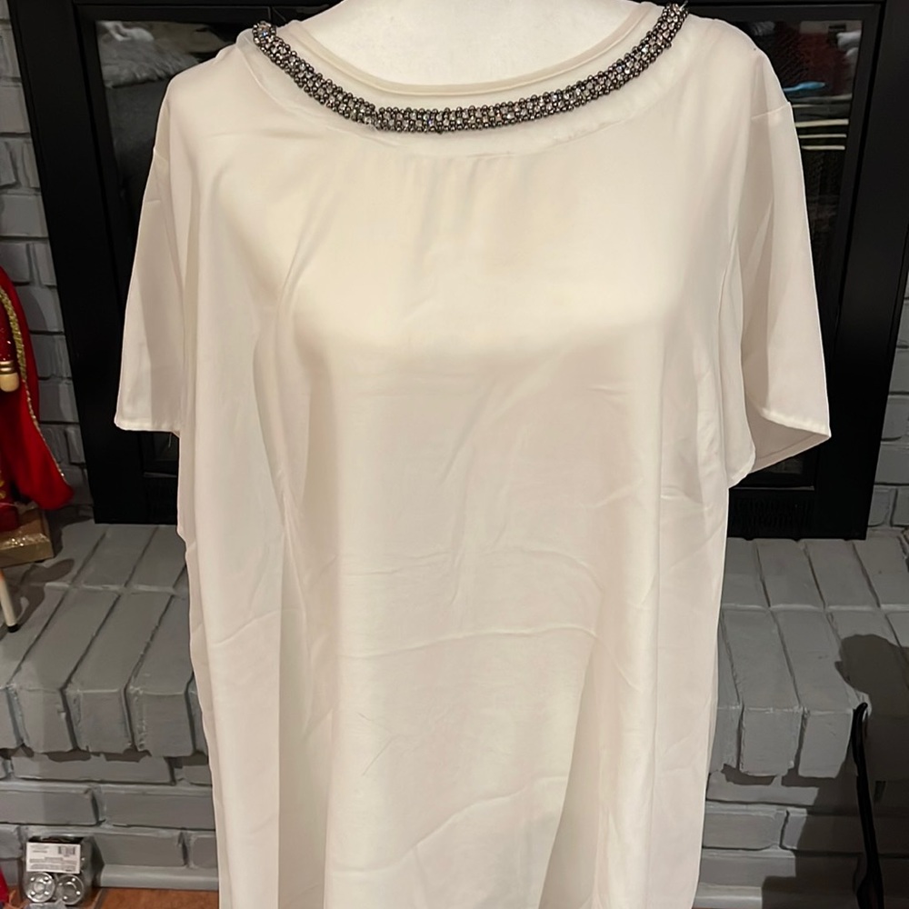 2x ivory/white beaded dress shirt